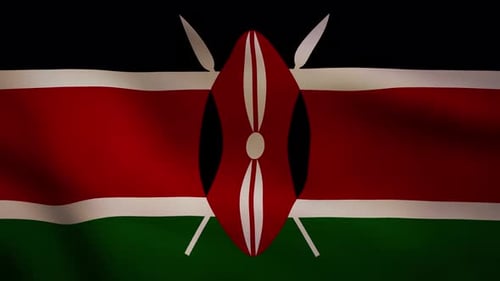 Realistic Waving National Flag of Kenya Loop