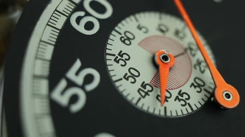 The Race Against Time Extreme Close Up of a High Precision Stopwatch in Action
