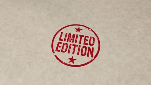 Limited Edition Red Ink Stamp on Textured Paper Animation