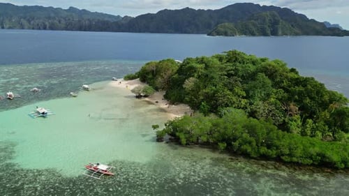 Tropical Philippines Island and Boats