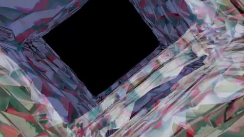 Abstract Crystalline Tunnel Background with Iridescent Shifting Colors