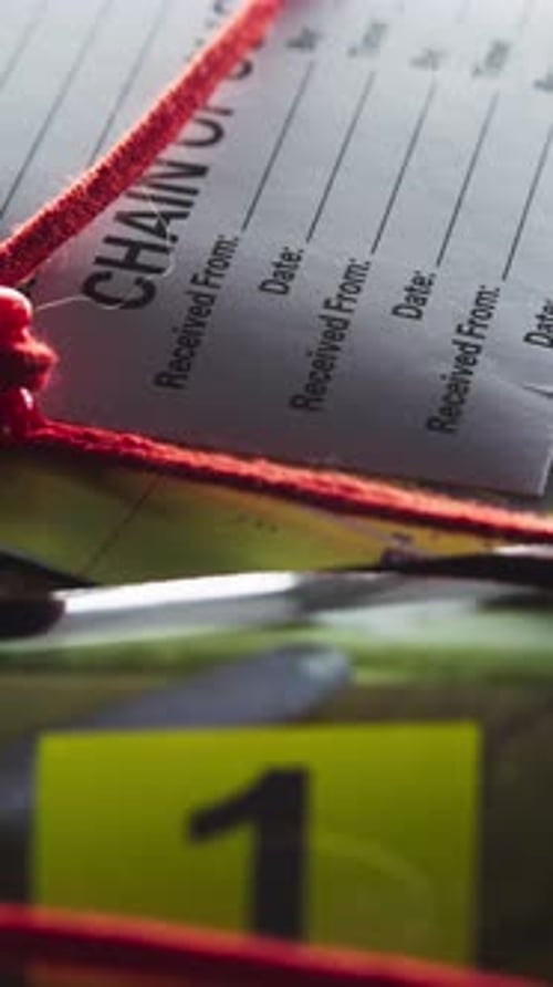 Close Up of Chain of Custody Legal Document