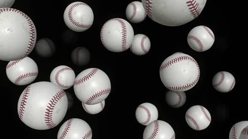 Animated Baseballs Flying Through Space Loop