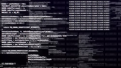 Futuristische Hi-Tech-Grafikschnittstelle mit digitalem Code und Daten