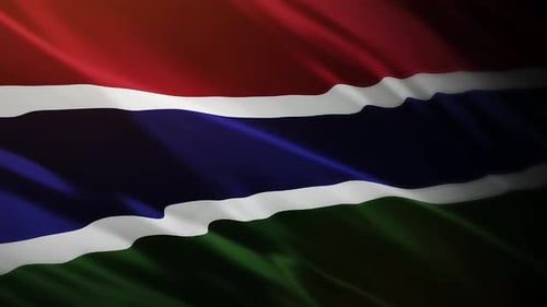 The Gambia Flag Waving Seamless Loop