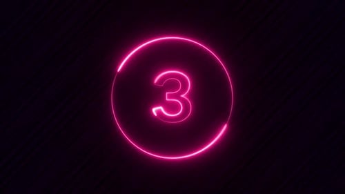Neonlicht-Countdown 5 Sekunden