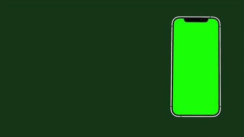 green screen smartphone animation with green background