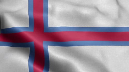 Realistic Waving Faroe Islands Flag Loop Background