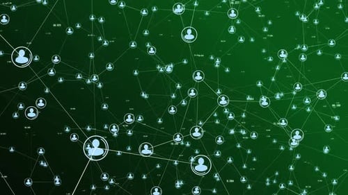 Abstract Digital Network Connecting People Icons