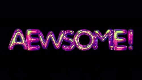 Glossy Iridescent Balloon Text Title Animation