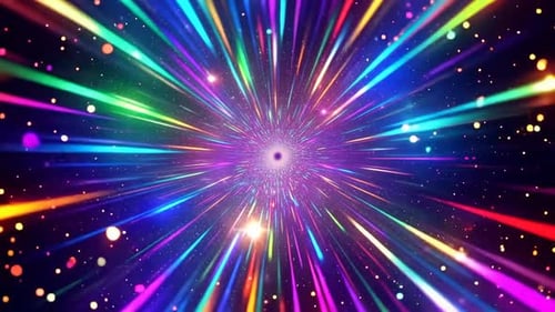 Boucle de tunnel hyperspatiale à vitesse de la lumière colorée abstraite 4k moti