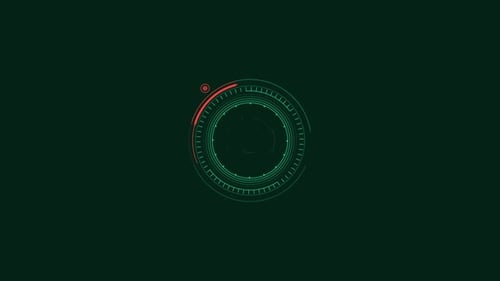 Animated Circular HUD Element in Alien Style