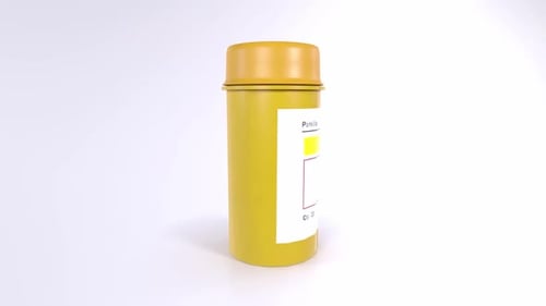 Récipient cylindrique jaune vif