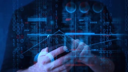 Concept de données technologiques Contexte de l'analyse des données sur un ordinateur portable avec des informations commerciales