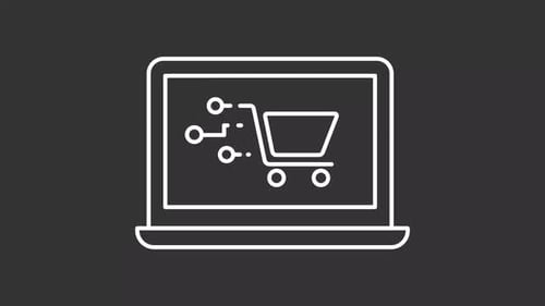 Crypto shopping white line animation