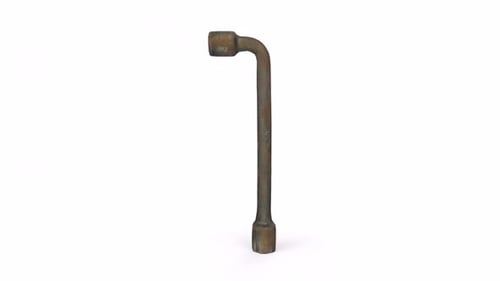 Old iron 3d object rotating loop