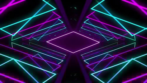 Neon Lines Tunnel Abstract Background