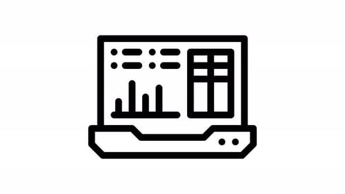 laptop line icon animation