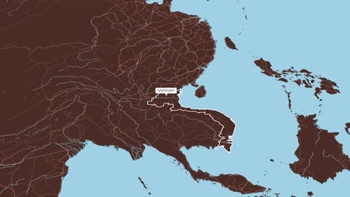 Animated Map Zoom and Outline Reveal for Vietnam