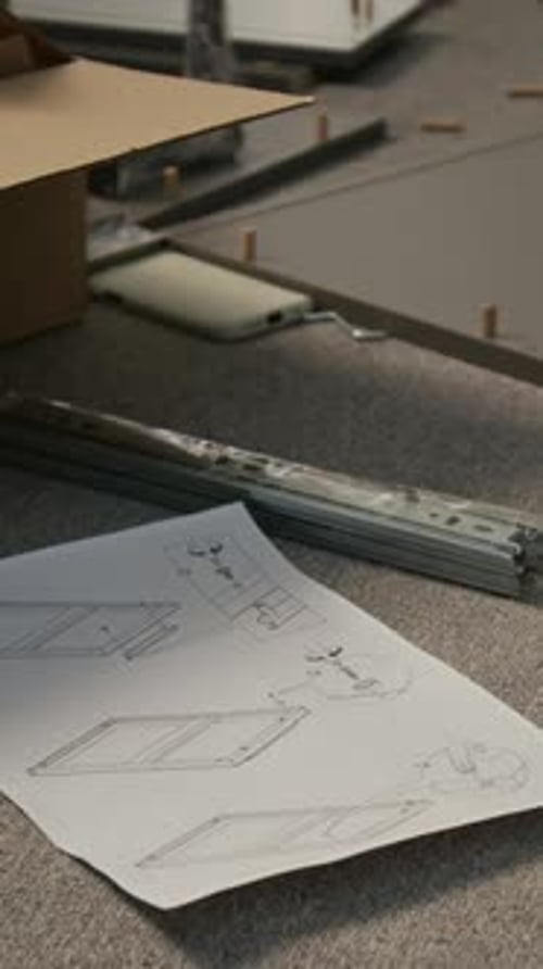 Instrucciones de montaje de gabinetes verticales o de paquete plano en el piso de la casa