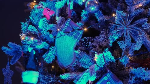 Festive Christmas Tree Decoration with Lights