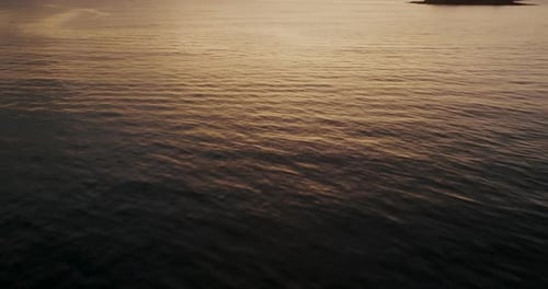 Fly Away At The Tropical Beach During Sunset In Guanacaste, Costa Rica. Aerial Pullback