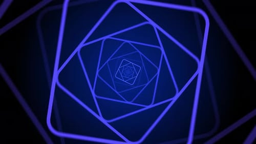 Animación perfecta de túnel rectangular redondeado con zoom para fondos VJ