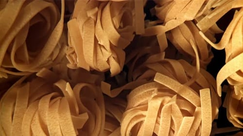 Fresh Pile of Raw Pasta Nests