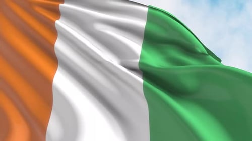 Ivory Coast National Flag Waving Seamlessly in the Wind
