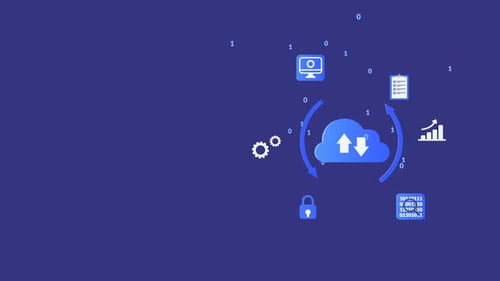 Cloud Network and Data Transformation Animation with Copy Space.