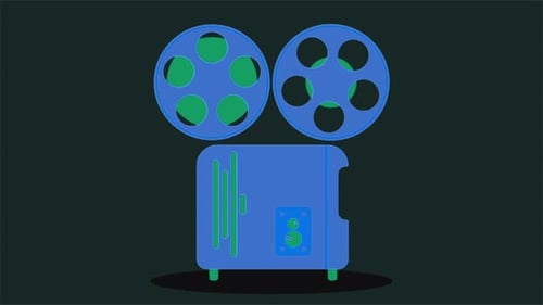 Projecteur de film bleu avec bobines