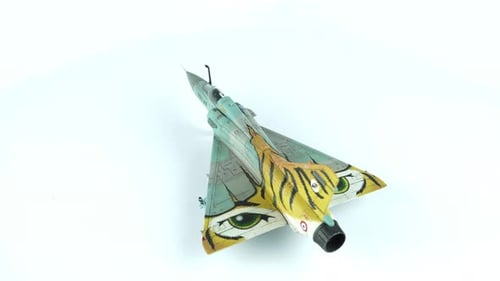Model Jet with Tiger Stripes Rotating