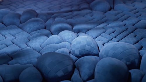 Geometric Mosaic Modern Animated Abstract Background The Pieces of the Puzzle are Inflated Geometric