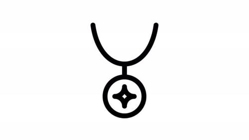 Minimalist Animated Necklace Icon with Rotating Pendant