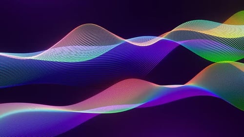 Gráficos em movimento em loop com partículas anguladas, linhas brilhantes futuristas - Tecnologia digital Ba