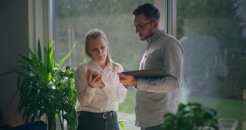 Business People Workers Talking Working in Office