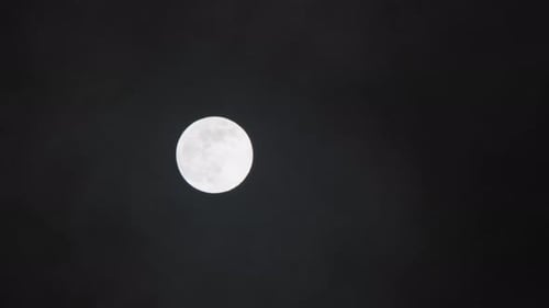 Close Up of a Full Moon at Night