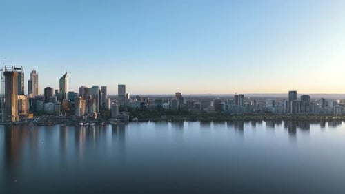 Aerial view of Perth City, Western Australia, Australia.