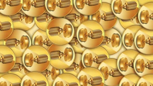 Gold Mic Loop Animation