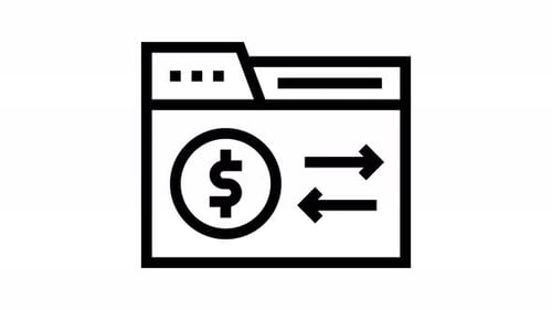 Online Financial Transfer Icon Flat Design Animation
