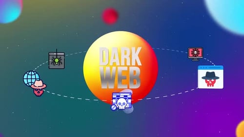 Dark Web Icons With 3d Orbit Style Animation