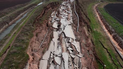 Road Damaged by Earthquake