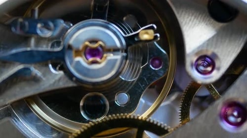 Mesmerizing Watch Mechanism Close Up