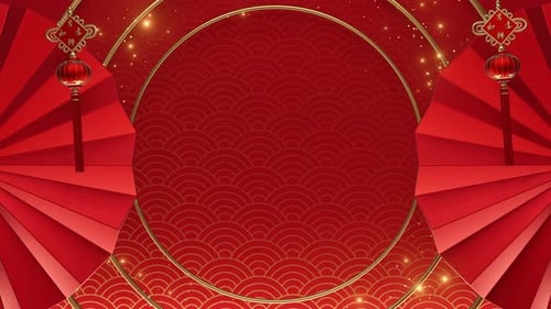 Chinese New Year Elegant Red and Gold Festive Background