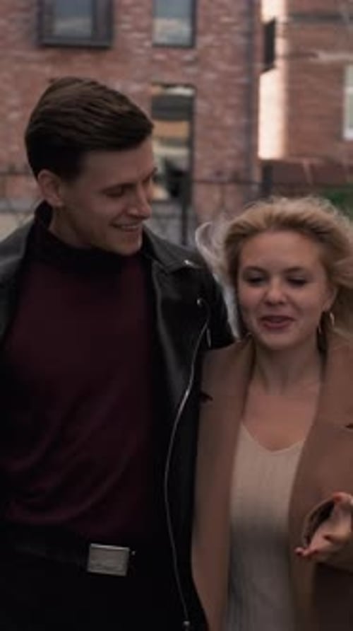 Vertical City Date Romantic Walk Happy Couple Talk