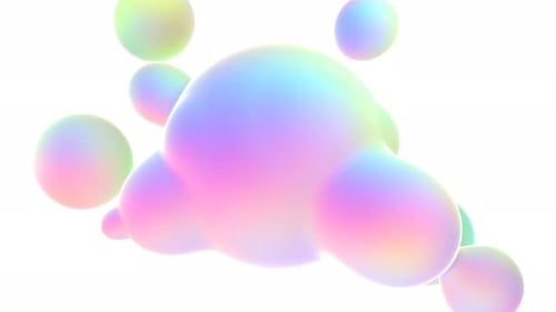 Abstract Fluid Iridescent Morphing Spheres Animated Background