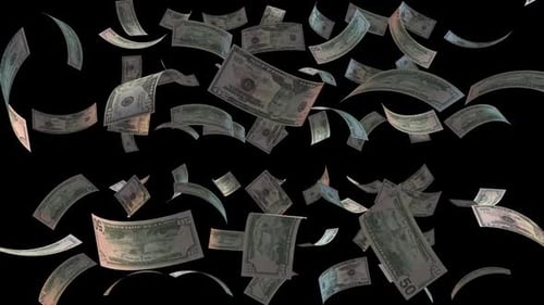 50 Dollers Falling Alpha Channel