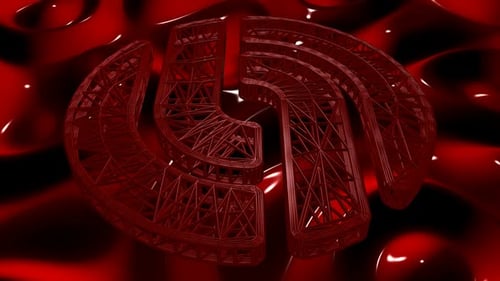 Abstract Red Geometric Wireframe Rotating Loop Background Animation