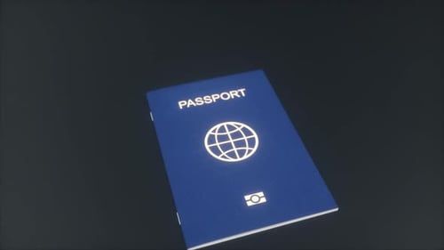 Modern Biometric Passport With Travel Icon in Clean Studio Lighting