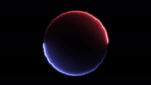 Neon Energy Circle with Subtle Electric Distortion Loop